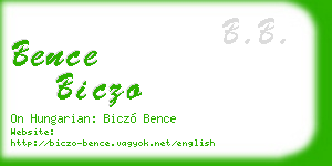bence biczo business card